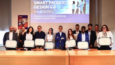 Foto di gruppo - cerimonia di chiusura Master di I livello in Smart Product Design 4.0